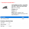 thumbnail image 2 of Left Headlight Assembly - Compatible with 2006 - 2008 IS350 Sedan 2007, 2 of 2