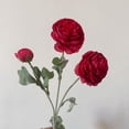 thumbnail image 3 of Btomtd Fake Peony Flowers for Home Decoration, 19.7 Inch Artificial Arrangement Artificial Flowers for Living Room and Dining Table (Red), 3 of 3