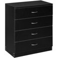 thumbnail image 2 of Black 4 Drawer Dresser for Bedroom, Modern Nightstand Storage Chest of Drawer, Wooden Side Table End Table, Living Room, Reception Room, 2 of 10