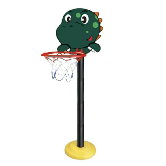 Children's Basketball Frame, Adjustable Basketball Stand, Outdoor Hanging Basketball Rack for Kids, Detachable and Portable with High Bounce Basketball and Inflator, Blue and Green Plastic Sports Toy