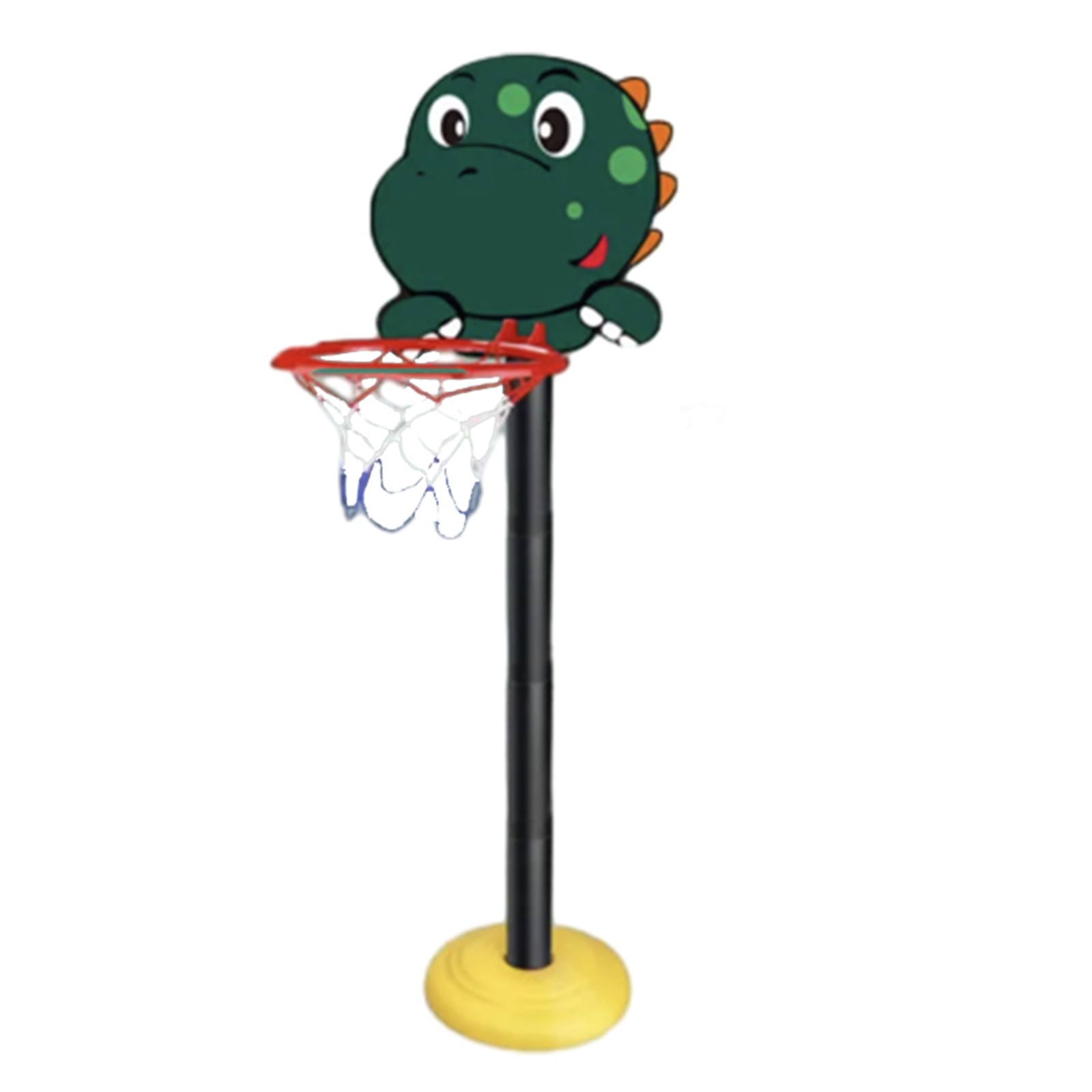 C Dinosaur Design Adjustable Basketball Hoop For Kids - Outdoor Indoor Play Set With Ball - Height Adjustable Basketball Stand For Sports Training - Portable Basketball Game 110X25Cm