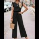 thumbnail image 5 of para Mujer, Verano 2025, Mangas con Volantes, Cuello Cuadrado, con Cordón y Bolsillos, Negro, Talla M, 5 of 9