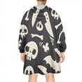 thumbnail image 2 of Wearable Oversized Blanket,Spooky Halloween Icons Pattern Wearable Blanket Hoodie for Adults,Cozy Hooded Blankets with Super Pockets,Super Warm Fuzzy Pullover for Women & Men, 2 of 6