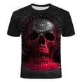 thumbnail image 1 of 3D Graphic Skull T-Shirts for Men Funny Printed Short Sleeve Tee Shirts Skull Short Sleeve Tees, 1 of 2