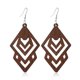 thumbnail image 4 of Pendientes de aro de madera para mujer, estilo retro, negro, africano, bohemio, de madera, geométricos, ligeros, 5 unidades, 4 of 5