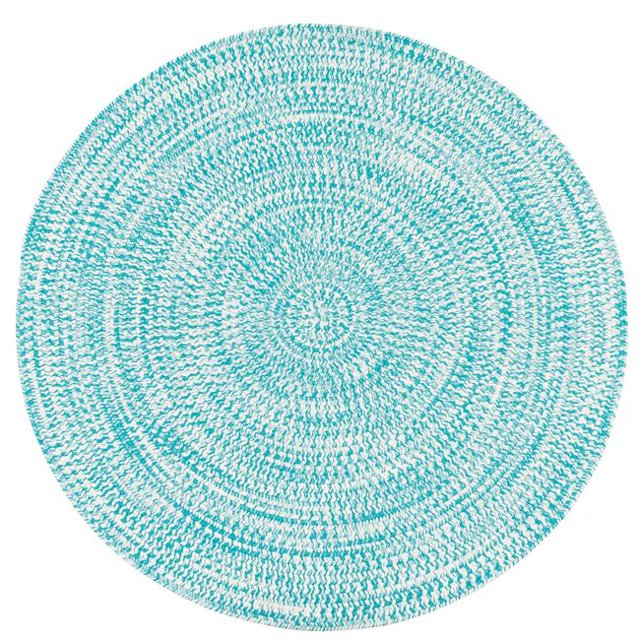 Colonial Mills Rug KA88R108X108 Kaari Tweed Round Braided Rug Aqua - 9 ft.
