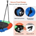 thumbnail image 3 of REDCAMP 43" Flying Saucer Swing for Kids and Adults Outdoors Indoor, Large Round Tree Swing for Outside Backyard Playground, 600lbs Capacity, Rainbow, 3 of 8