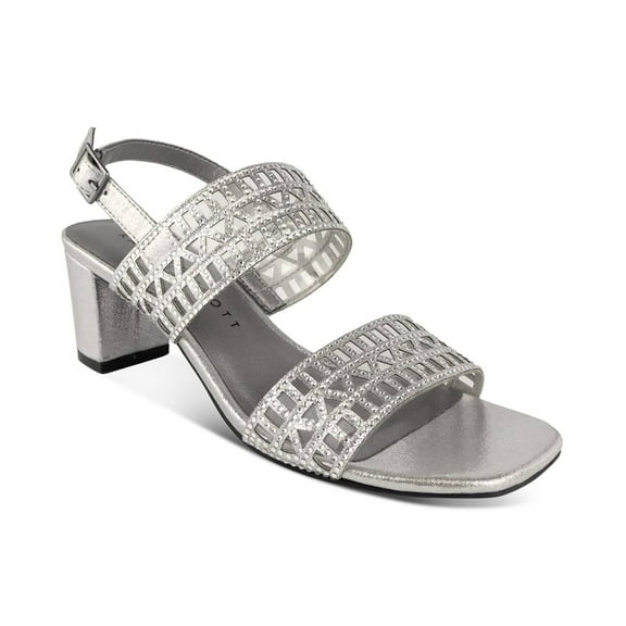 Karen Scott Women's Silver Desiah Embellished Slingback Sandals Size 5