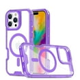 thumbnail image 2 of For iPhone 16 Pro Max Magnetic Phone Case,Compatible with Mag-Safe,3-in-1 Heavy Duty Protection,Shockproof Anti-fall Military Grade Drop Protection Rugged Transparent Phone Case,Clearpurple, 2 of 5