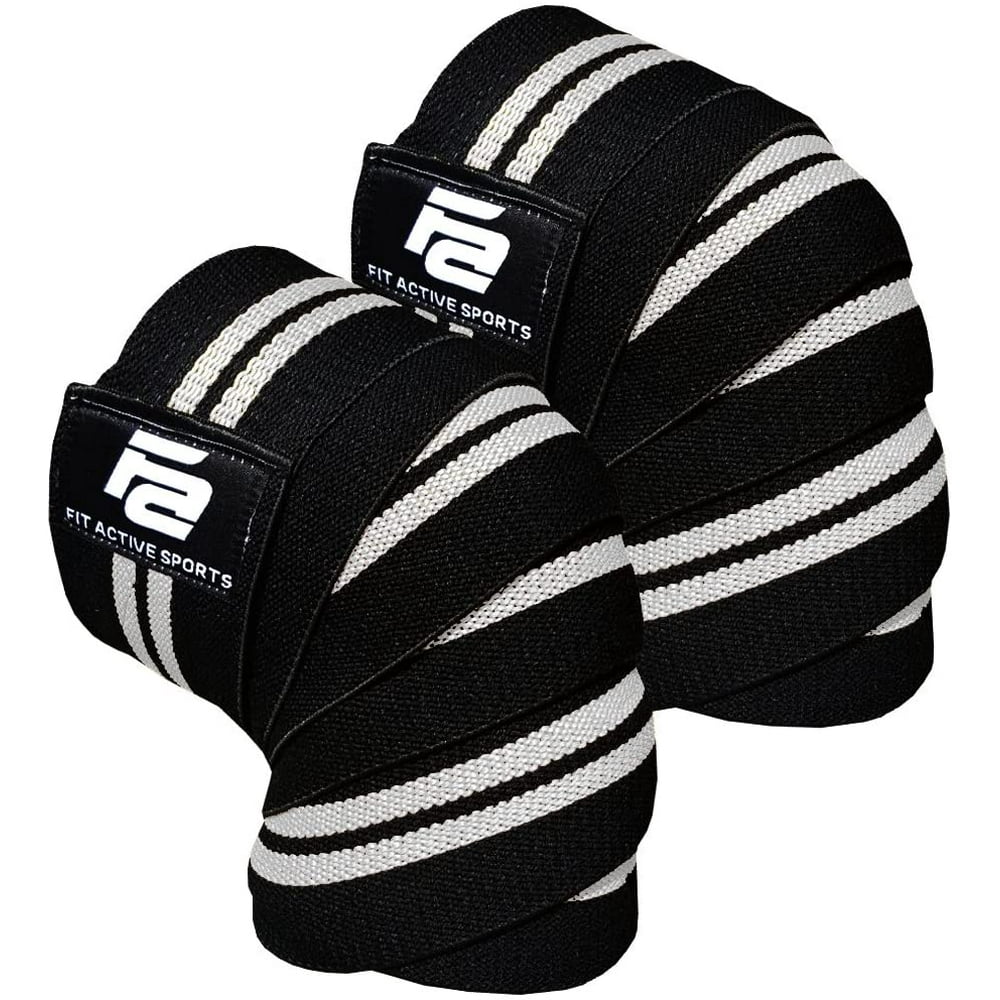 Fit Active Sports Knee Wraps for Weightlifting, Powerlifting, Gym