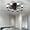 black, variant on Modern Style LED Dimmable Ceiling Fan 21.7 Flush Mount Low Profile with Remote Control - 5 Blade
