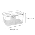 thumbnail image 2 of 1pc Bottom Filter Design Kitchen Crisper Food Storage Box with Splitter Plate, 2 of 9