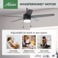 thumbnail image 4 of Hunter 52 inch Indoor Ceiling Fan with LED Light and Pull Chain - Black Modern Ceiling Fan, Standard Mount, 5 Blades, For Bedroom, Living Room, or Kitchen - Bardot 52491, Matte Black, 4 of 15