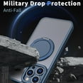 thumbnail image 3 of 360° Spin Magnetic Stand for iPhone 16e Case, Compatible with Magsafe, Military Grade Slim Protective Case with Kickstand & Ring Holder, Translucent Frosted, for iPhone 16e, Blue, 3 of 6