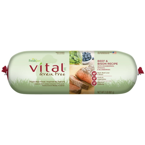Freshpet Vital Grain Free Beef & Bison, 2 Lb