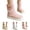 Beige, variant on Women Fold over Ankle Boots Leather Wide Calf Platform Booties Non Slip Slouchy Dress Shoes Pink 7.5