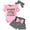 B/Sassy Pink, variant on ENFLASH Newborn Baby Girl Clothes Infant Outfits Summer Shorts Set Sassy Ruffle Sleeve Romper+Cute Shorts +Headband