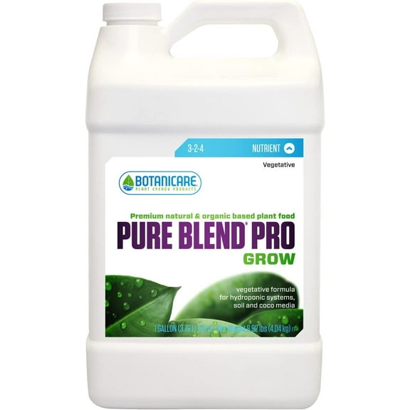 Botanicare Pure Blend Pro Grow, Nutrient, 3-2-4, 1 gal.