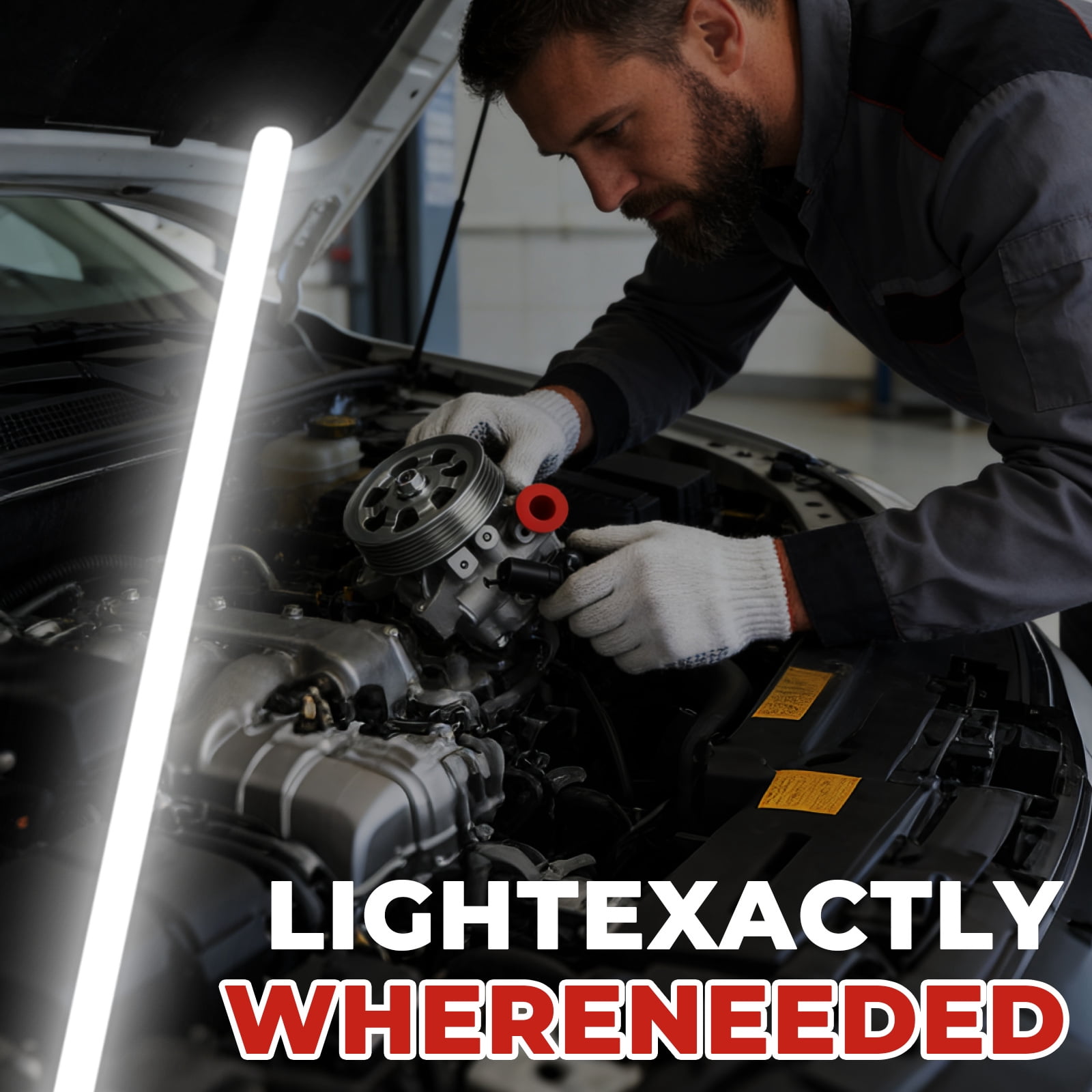 2Pcs Flexpro LED Flashlight Stick 29 Inch Flexible Work Light For Car Repair And Tight Space Lighting