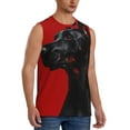 thumbnail image 2 of Balery Black Dog Red Background Men's Sleeveless Muscle Shirts Workout Tank Top, Moisture Wicking, Odor Protection-X-Large, 2 of 8