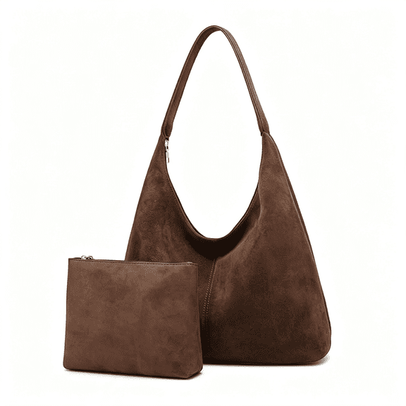 BESTSKY Slouchy Suede Bag for Women Casual Shoulder Bag Soft Cresent Tote Purse Handbag Work Travel Casual Shoulder Bag Bag