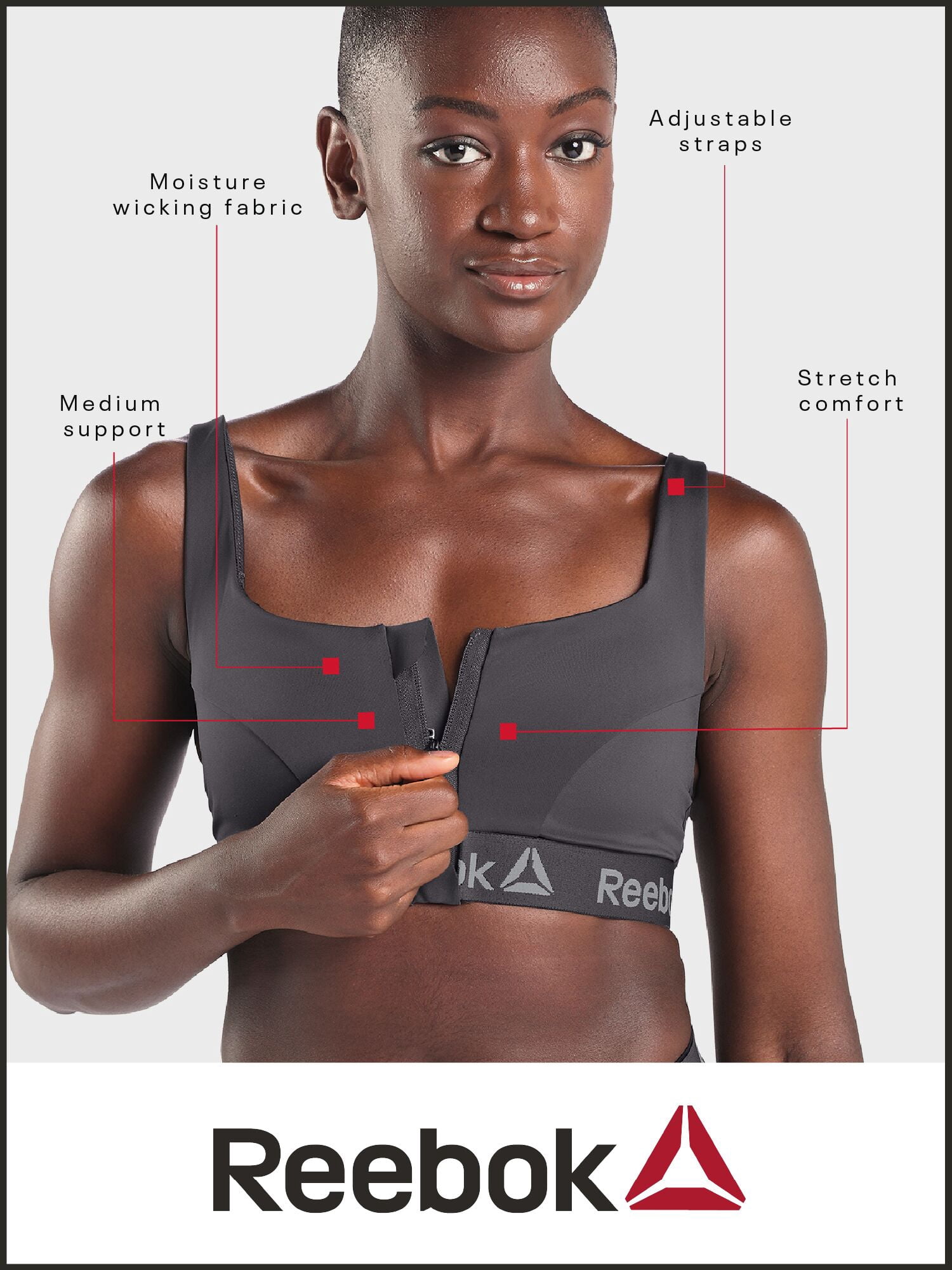 Reebok Women’s Pro-Series High Impact Sports Bra, Size S - 3XL