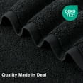 thumbnail image 2 of Simmore Pack of 4 Bath Towels 27 x 55 Inches, 100% Cotton, Quicker to Dry, Lightweight and Absorbent, Perfect for Bathroom, Black, 2 of 7