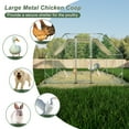 thumbnail image 4 of Pefilos 154" Galvanized Metal Chicken Coop for Outdoor, Large Walk in Chicken Cage Farm Poultry Run with Waterproof, Hen House for Rabbit and Chicken, Silver, 4 of 7