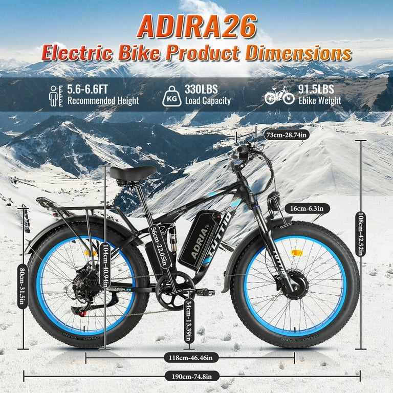 TUTTIO Adria26 Electric Mountain Bike, 5000W Motor, 52V 30Ah