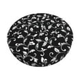 thumbnail image 2 of Lsque Black White Leaves Round Bar chair cushion covers Velvet Fabric Premium Comfort Protects from Scratches and Stains for 14-17 Inch Chair- 13 inch, 2 of 7