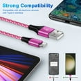 thumbnail image 6 of USB C Cable,USB A to USB C Cables 4pack 6ft FiveBox 3A Fast Charging Cord Nylon Braided USB C Charging Cable(Purple,Rose,Blue,Black), 6 of 7