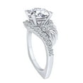 thumbnail image 2 of AFFY 2.40 Carat(Cttw) Round Moissanite & Natural Diamond Flower Wedding Ring 14K Solid White Gold Ring Size-8.5, 2 of 2