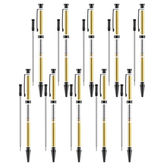 10 Pcs Pen Kits for Wood Turning 7mm Slimline Pen Twist Kit with Refill Lathe Turning Supplies Black