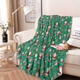 thumbnail image 2 of Green Christmas Santa and Icon Pattern Round Blanket,Comfortable Soft Flannel Throw Blanket,All Season,Warm Lightweight Blankets for Sofa Bed Couch Living Room Chair 60"x60", 2 of 5