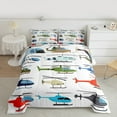 thumbnail image 2 of Manfei Colorful Helicopter Bedding Comforter Set 2pcs for Boys, Air Transportation Twin Comforter Sets, Aircraft Airplane Bedding Set, Lightweight Room Decor, 2 of 8