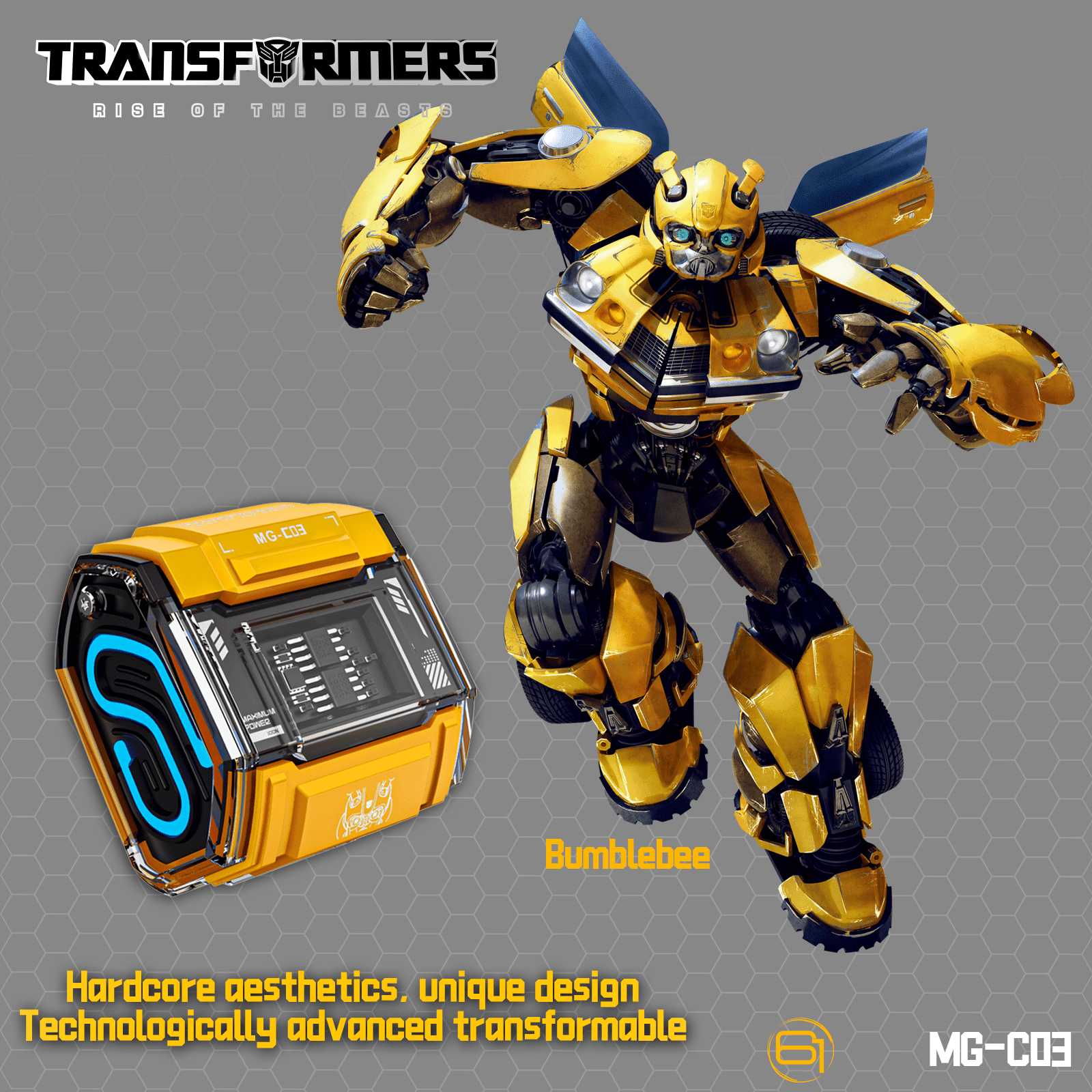 Transformers MG-C03 Bluetooth TWS Wireless Earbuds – HiFi Sound, Low Latency Gaming & Music Dual Mode Headset, Noise Cancelling, Touch Control, Long Battery Life & Charging Case (Yellow - Bumblebee)