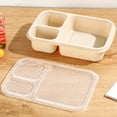 thumbnail image 4 of Bento Box 3-Compartment Meal Prep Container, Stackable Lunch Box for Adults, Microwave & Dishwasher Safe, ABS Plastic, 15x23.5x5cm, Pink/Blue/Beige/Green, 4 of 9