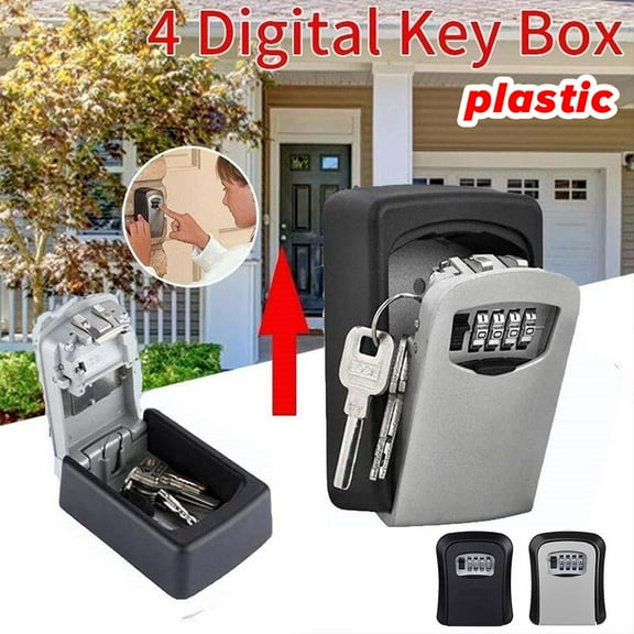 SSKFHGI Wall Mount Key Storage Secret Box Organizer 4 Digit Combination Password Security No Code Home Safe Key Box Lock Key