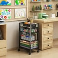 thumbnail image 2 of 4-Tier Rolling Utility Cart with 3 Drawers, Craft Organizer and Storage with DIY Divider, Art-Craft Supplies with Caster Wheels, Multi-Functional Storage for Classroom, Office, Paints, Artifacts, 2 of 17