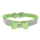 thumbnail image 1 of Methold Decoración para mascotas Cachorro Perro Gato Collar ajustable prop Correa Hebilla Rhinestone PULeather Suministros para perros verde claro METRO, 1 of 3