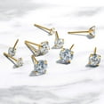 thumbnail image 2 of CROPD Cubic Zirconia Earrings Studs for Women Men, 14K White/Yellow Gold Over Fake Diamond Earrings AAAAA+ CZ Stud Earrings Hypoallergenic Piercing Earring Sets for Women Men Sensitive Ears, 2 of 7