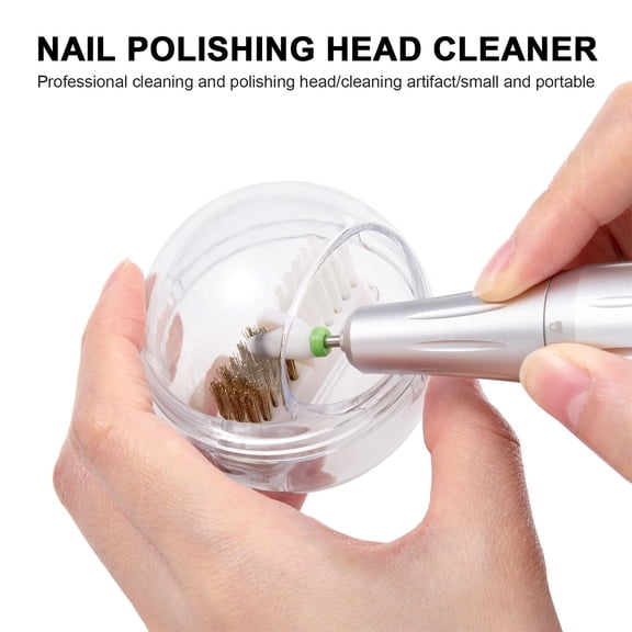 Nail Drill Bit Cleaning Brush Ball, Dual Bristle Cleaner for Nail Drill Bits, Portable Removable Grinding Tool for Manicure Bit Maintenance, Home Salon Nail Tech Essential