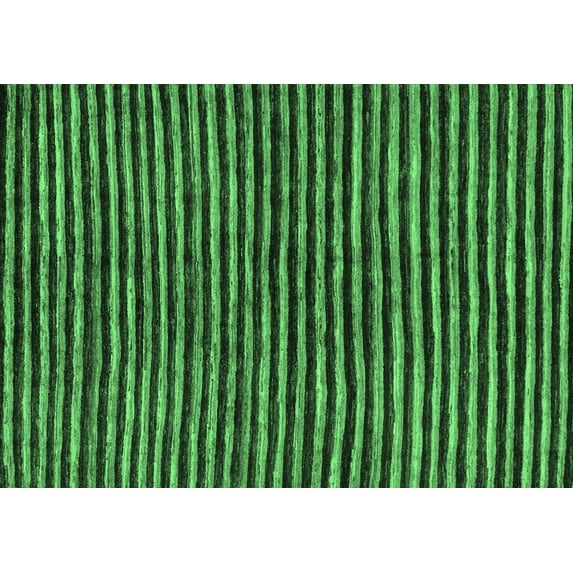 Ahgly Company Indoor Rectangle Oriental Emerald Green Modern Area Rugs, 2' x 5'