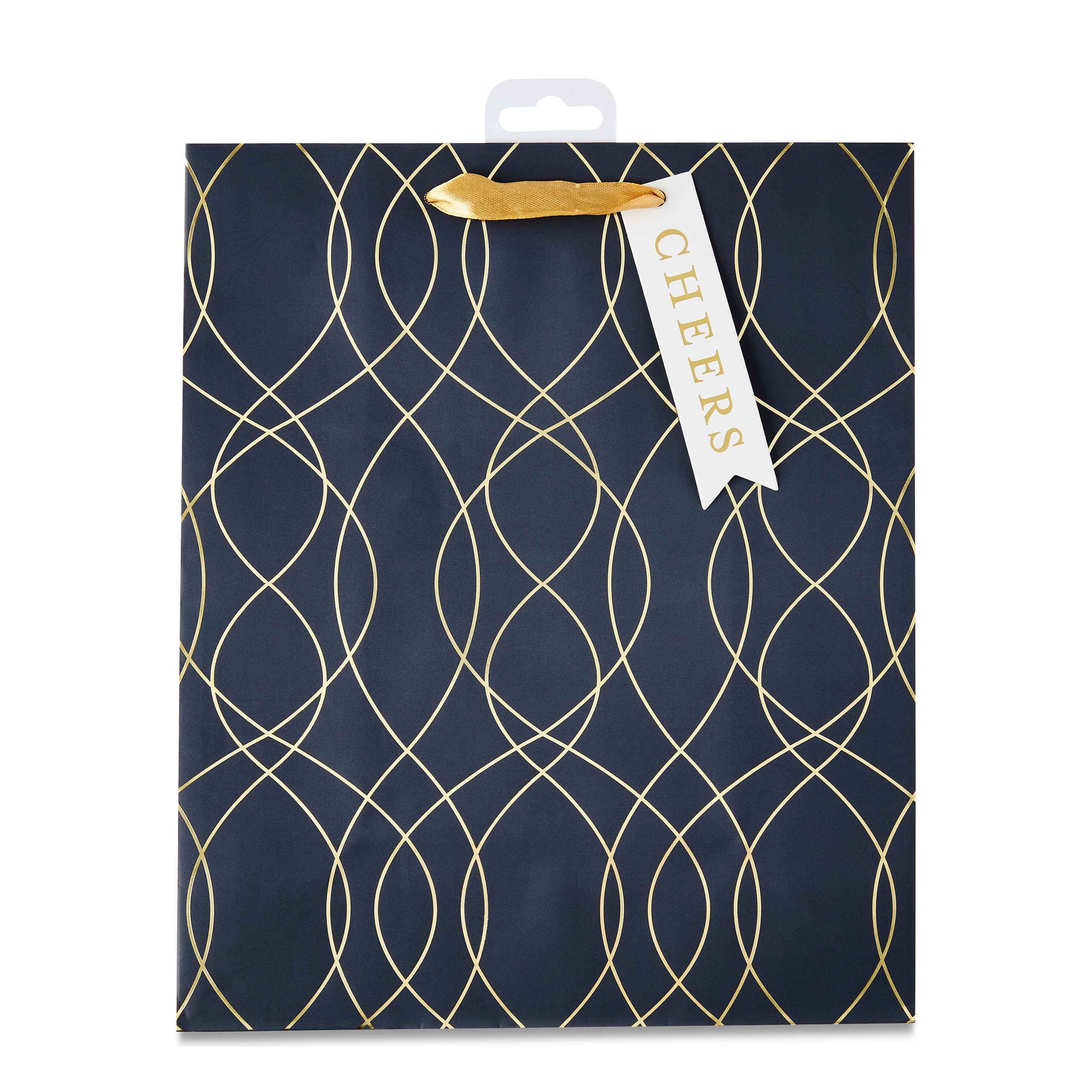 Black/Gold Paper Gift Bag, 10" x 12", by Way To Celebrate