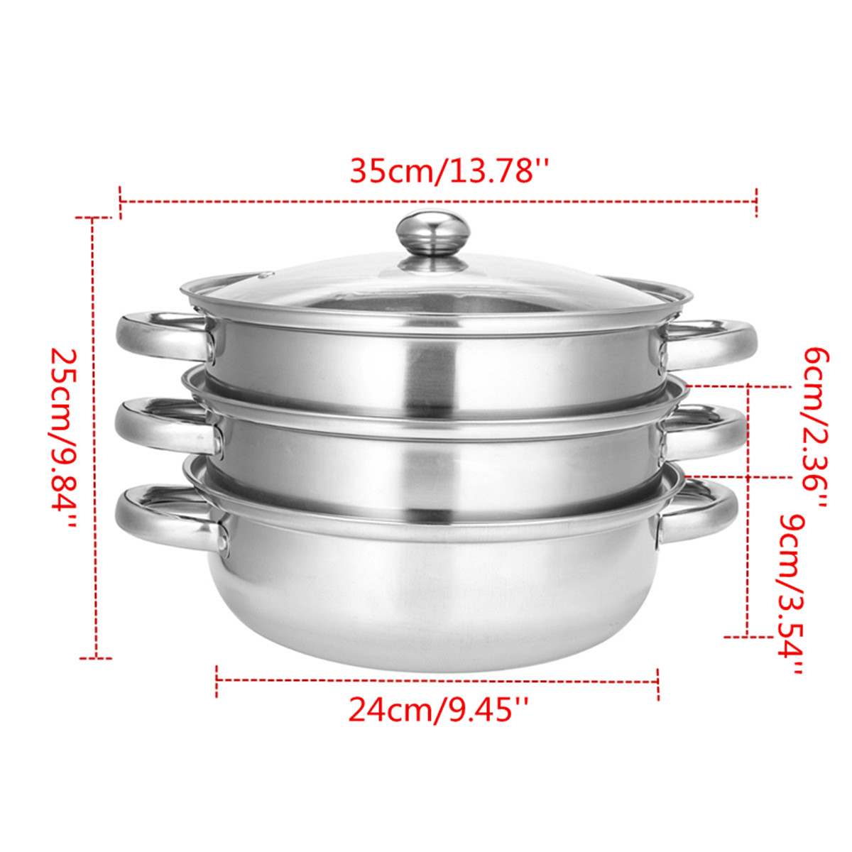 Stainless Steel 3Tier/Layer Steamer cooking pot, Rice cooker, Double