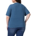 thumbnail image 4 of DARING DIVA Women's Plus Button Down Sheer Knitted Sweater 3X Blue, 4 of 6
