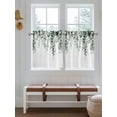 thumbnail image 2 of Green Eucalyptus 2 Panel Kitchen Curtains for Small Windows, Weeping Botanical Leaf Watercolor Bathroom Tier Curtain, Short Window Treatment for Bedroom/Living Room 55"x24", 2 of 6