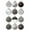 1021as shown, variant on Set of 12 Black and White Christmas Ornaments Elegant Shatterproof Baubles for Holiday Tree Decoration