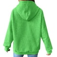 thumbnail image 4 of Kaprioy Long Sleeve Tops For Women Hoodies Casual Drawstring Waffle Pullover Tops Loose Hooded Sweatshirt with Pocket Green, XL, 4 of 6