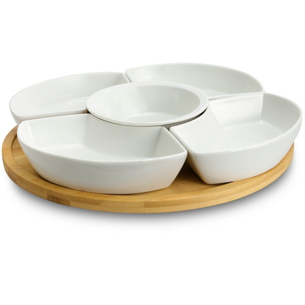Elama Signature 12 1/4 Inch 6pc Lazy Susan Appetizer and Condiment